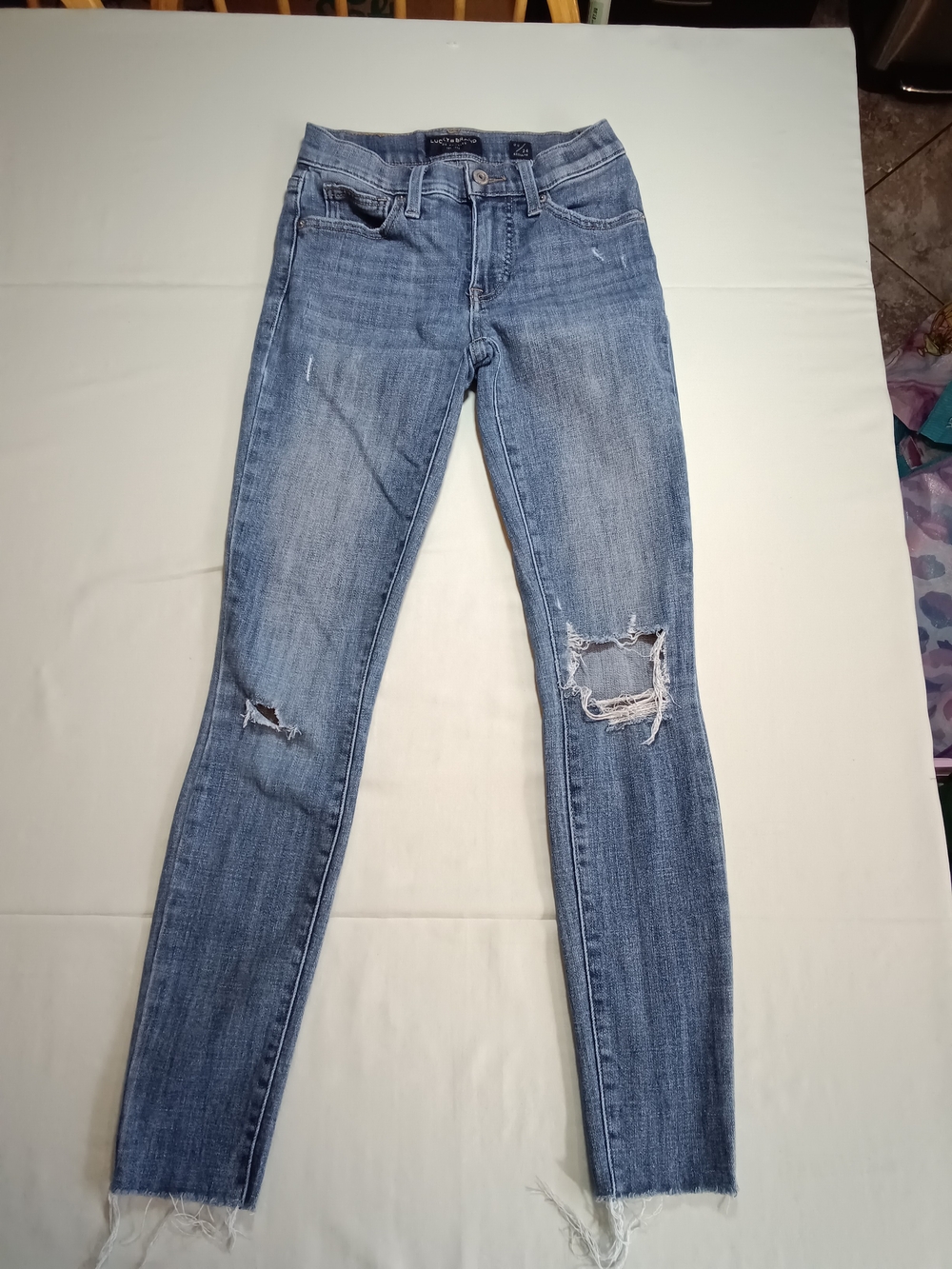 Lucky Brand Light Blue Distressed Skinny Jeans - Stretch Fit